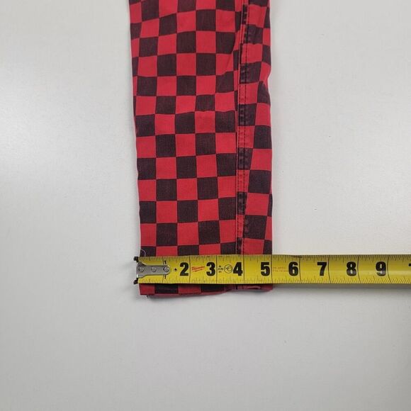 Royal Bones Tripp Skinny Jeans Black Red Buffalo Check Split Goth Women's Small - Picture 7 of 11